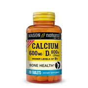 Mason Natural Calcium and D3 Supports Bone Health, 200 Tablets