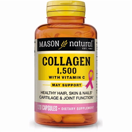 Mason Natural Collagen 1,500 with Vitamin C, 120 Capsules - Promotes Cartilage, Joint, Hair Health
