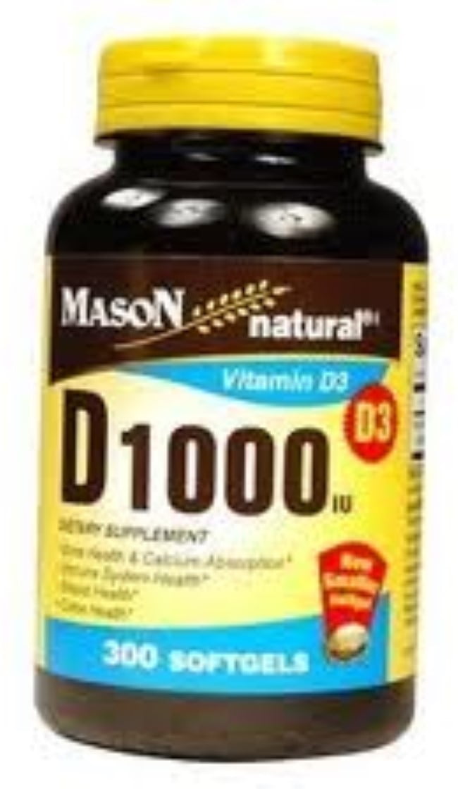 Mason Natural D 1000 IU Softgels 300 Soft Gels (Pack of 2)