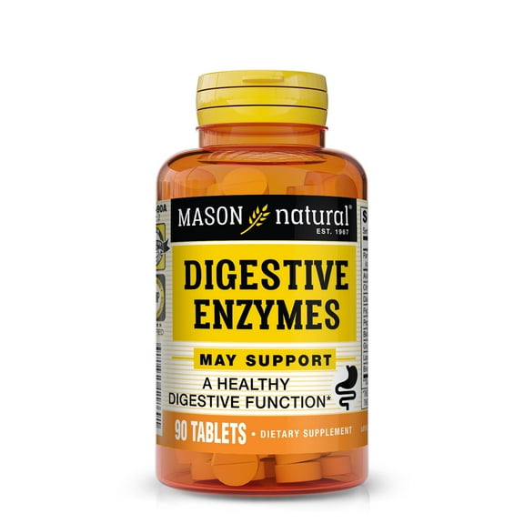 Mason Natural Digestive Enzymes - Healthy Digestive Function, Improved Gut Health, 90 Tablets