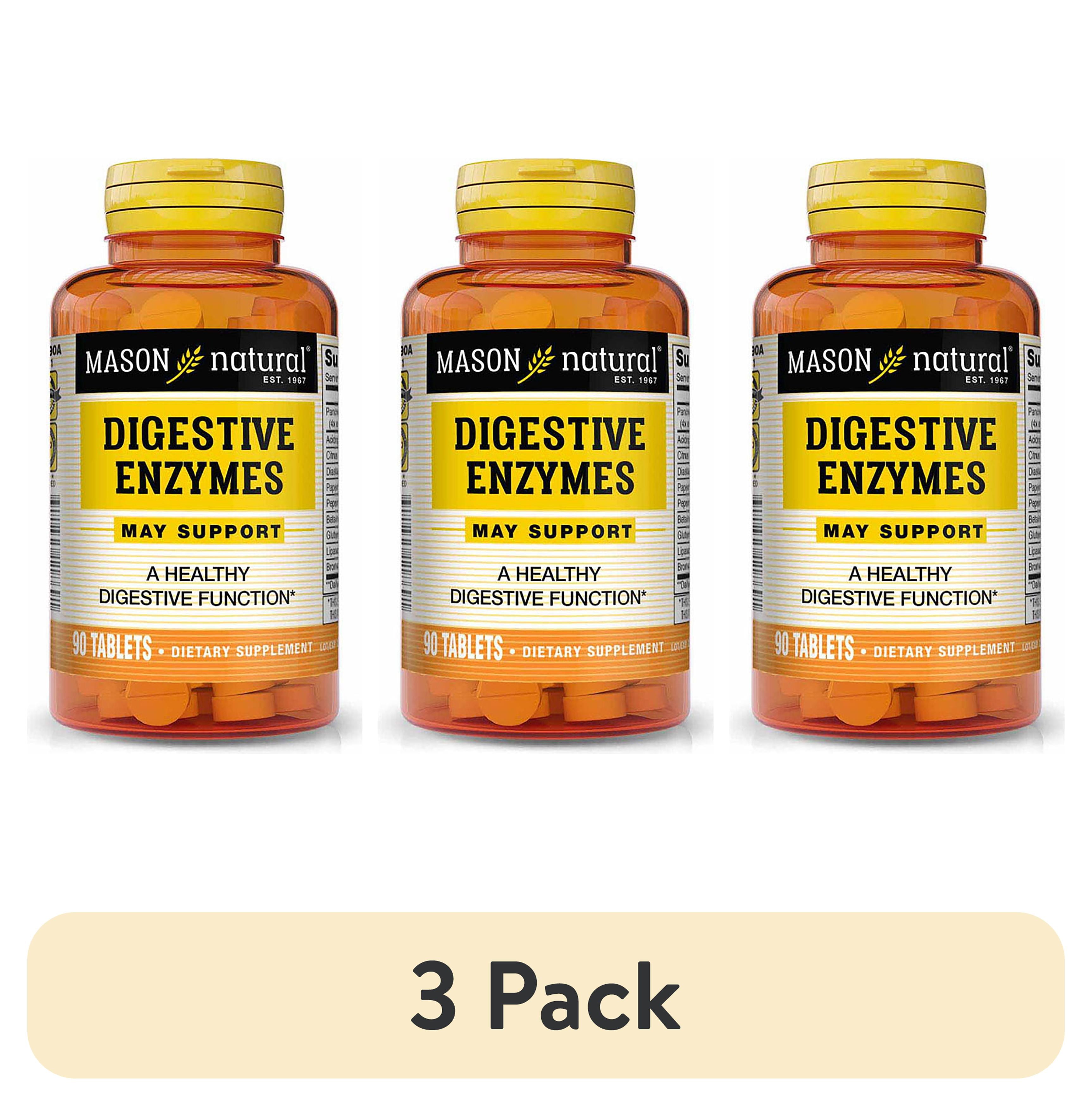 (3 pack) Mason Natural Digestive Enzymes Healthy Digestive Function