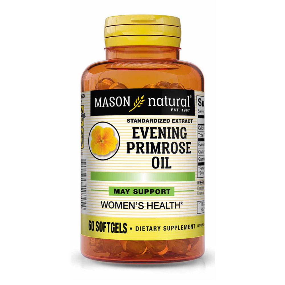 MASON NATURAL Evening Primrose Oil Dietary Supplement, 1 Month Supply, May Support Womens Health, 60 Softgels