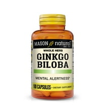 Mason Natural Ginkgo Biloba - Improve Mental Alertness, Supports Optimal Brain Function, Herbal Supplement, 180 Capsules