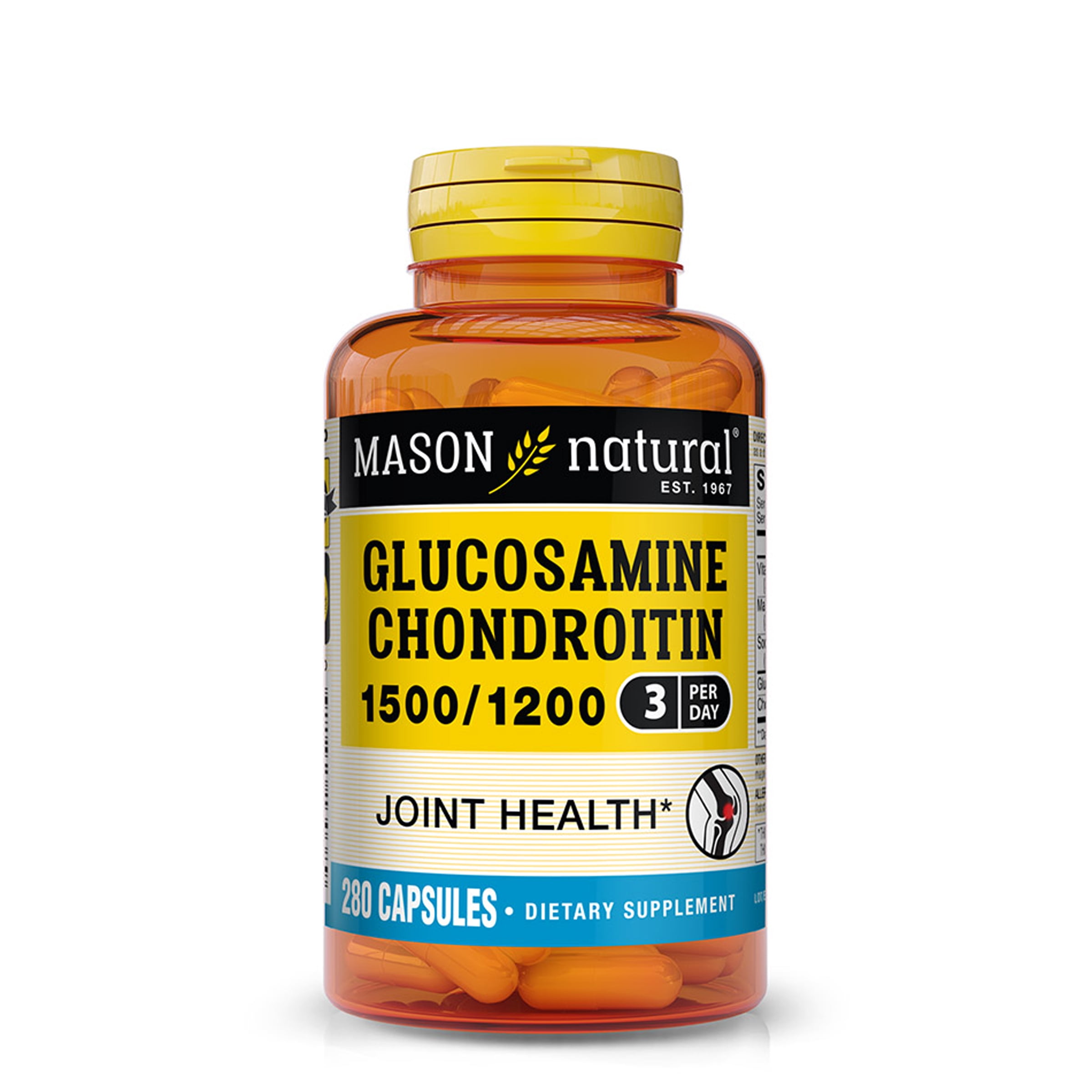 Mason Natural Glucosamine Chondroitin 1500/1200 with Vitamin C, 280 Capsules