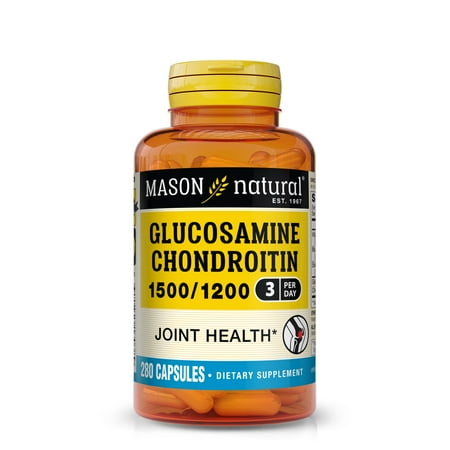 Mason Natural Glucosamine Chondroitin 1500/1200 3 per Day with Vitamin C, 280 Capsules