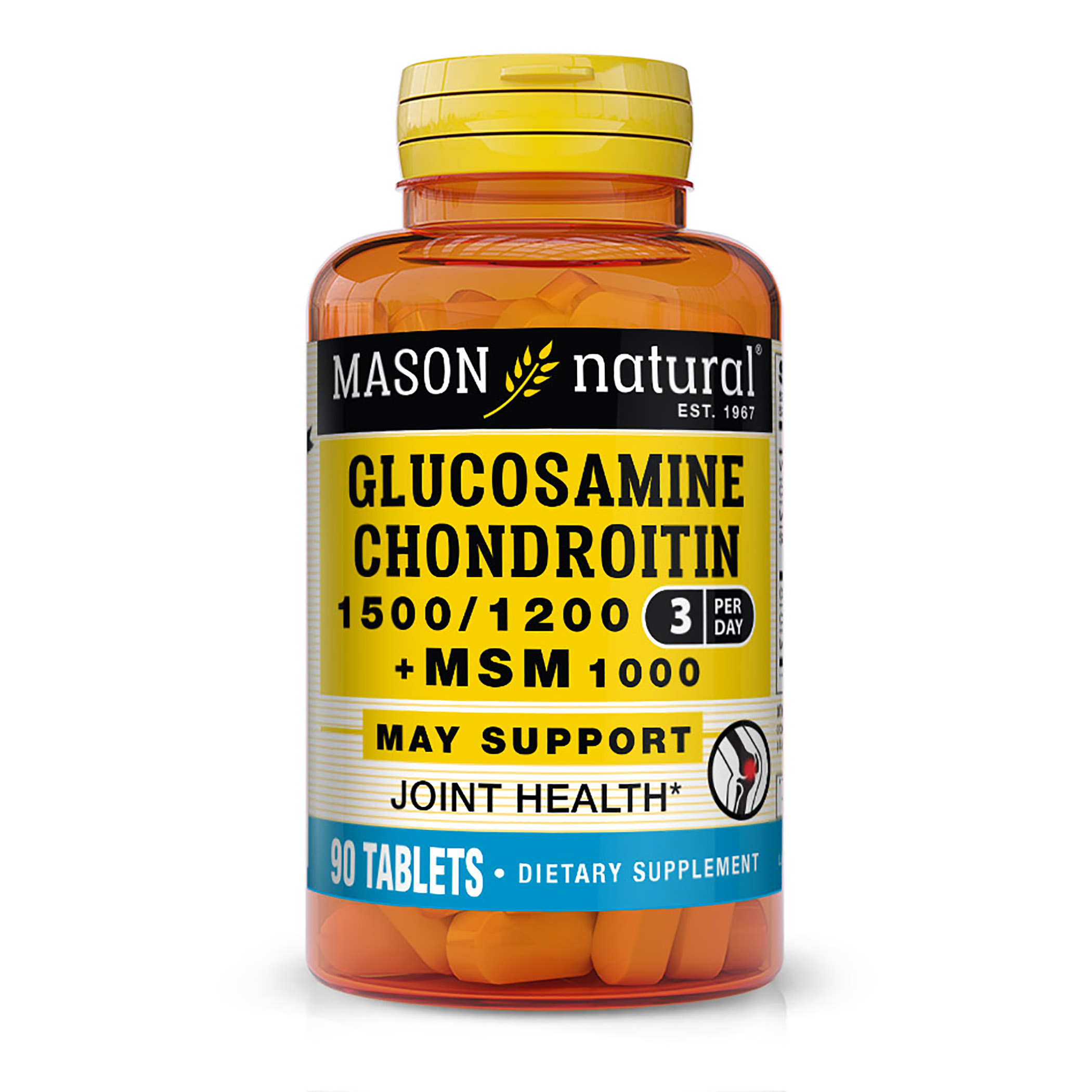 Mason Natural Glucosamine Chondroitin 1500/1200 + MSM 1000 with Vitamin