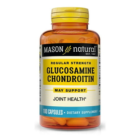 Mason Natural Glucosamine Chondroitin Regular Strength with Vitamin C - Supports Joint Health, Improved Flexibility and Mobility, 100 Capsules