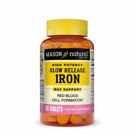 Mason Natural High Potency Slow Release Iron 50 mg 60 Tabs