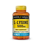 Mason Natural L-Lysine 500mg Tablets with Improved Immune Function, 100 Count