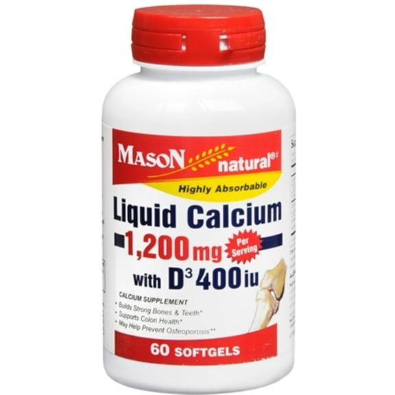 Mason Natural Liquid Calcium With Vitamin D Softgels 60 ea