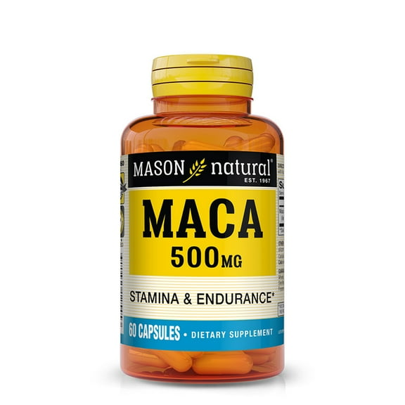 Mason Natural Maca 500 mg Boost Stamina, Performance, and Vitality, 60 Capsules