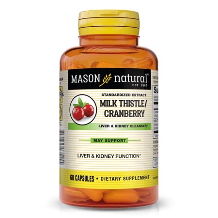 Mason Natural Milk Thistle and Cranberry Liver and Kidney Cleanser, 60 Capsules