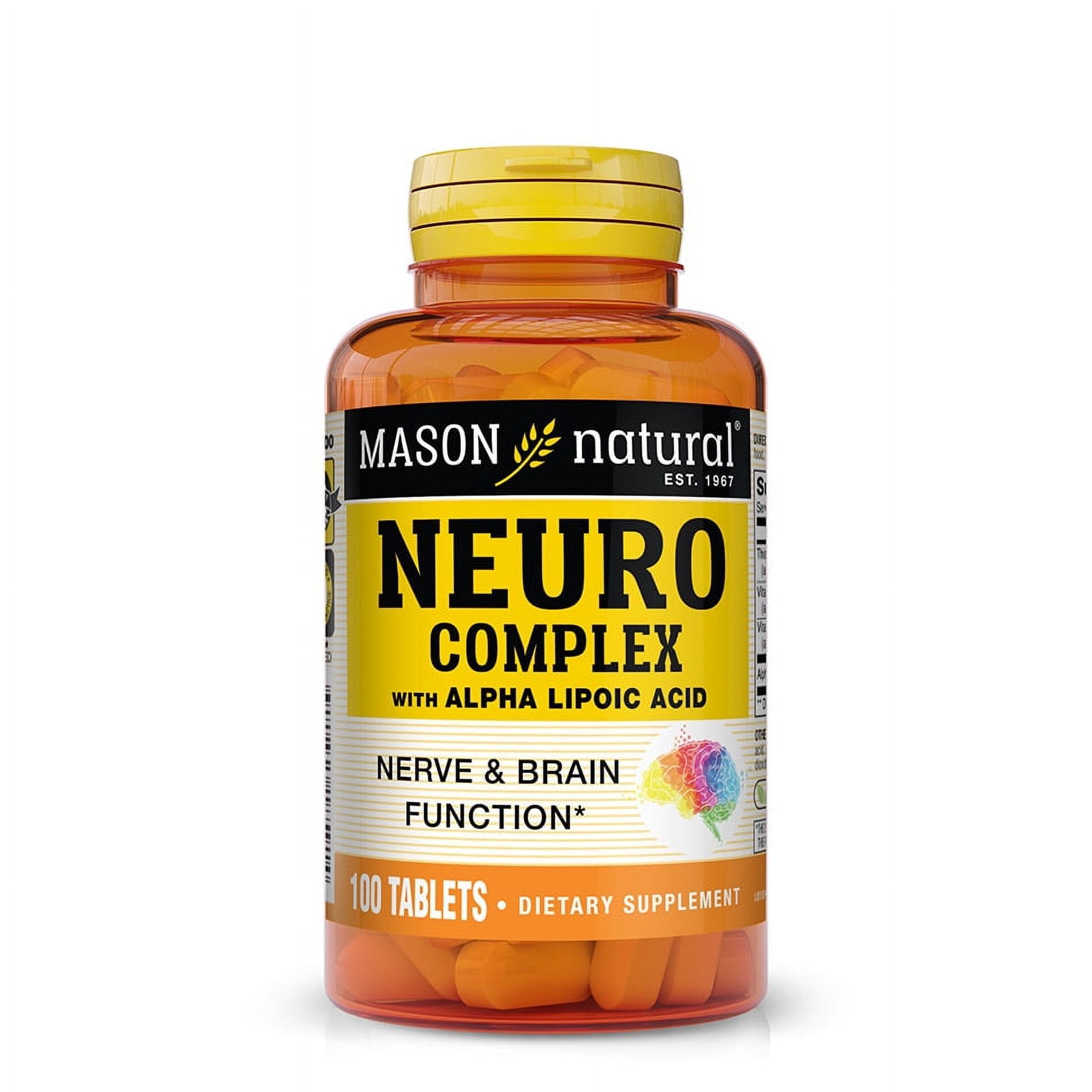 Mason Natural Neuro Complex with Alpha Lipoic Acid - Support Nerve and Brain Function, 100 Tablets