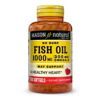 Mason Natural No Burp Fish Oil 1000 mg Omega-3, 100 Softgels