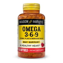 Mason Natural, Omega 3-6-9 - Healthy Heart, Fish, Flax, Borage Oils, 60 Softgels