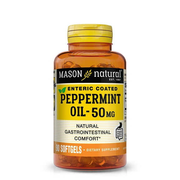 Mason Natural Peppermint Oil 50 mg Gastrointestinal Comfort & Digestion Supplement, 90 Softgels