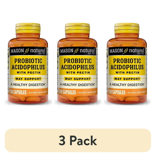 (3 pack) Mason Natural Probiotic Acidophilus with Pectin and Calcium