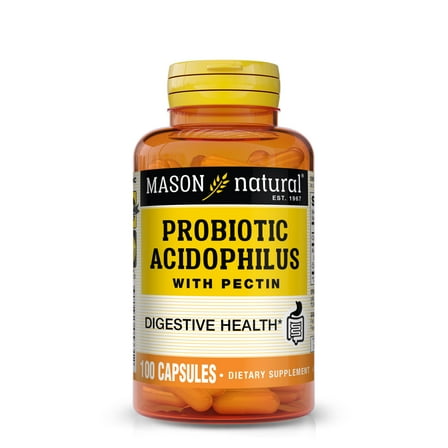 Mason Natural Acidophilus with Pectin and Calcium Supplement, Support a Healthy Digestion, 100 Capsules