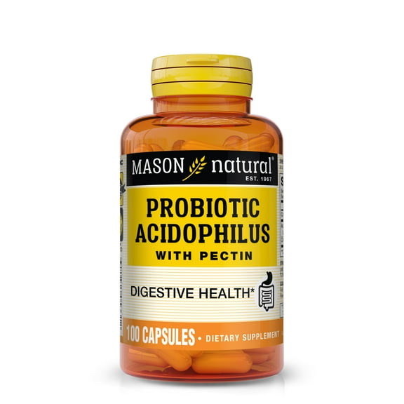 Mason Natural Acidophilus with Pectin and Calcium Supplement, Support a Healthy Digestion, 100 Capsules