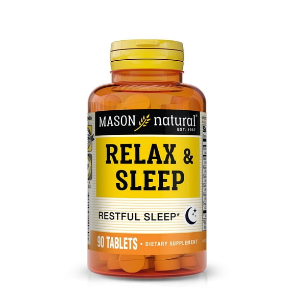 Mason Natural Relax & Sleep Dietary Supplement - 90 Tabs, Soy-Free and Gluten-Free
