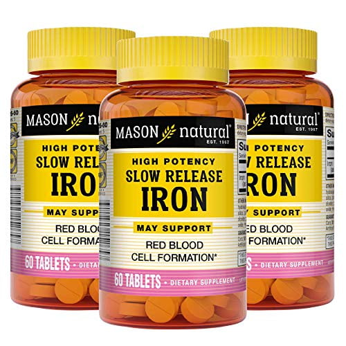 Mason Natural Slow Release Iron (Ferrous Sulfate) Supports Red Blood