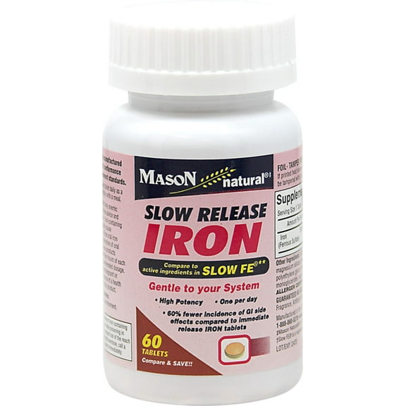 Mason Natural Slow Release Iron Tablets, 60 ea (Pack of 2)
