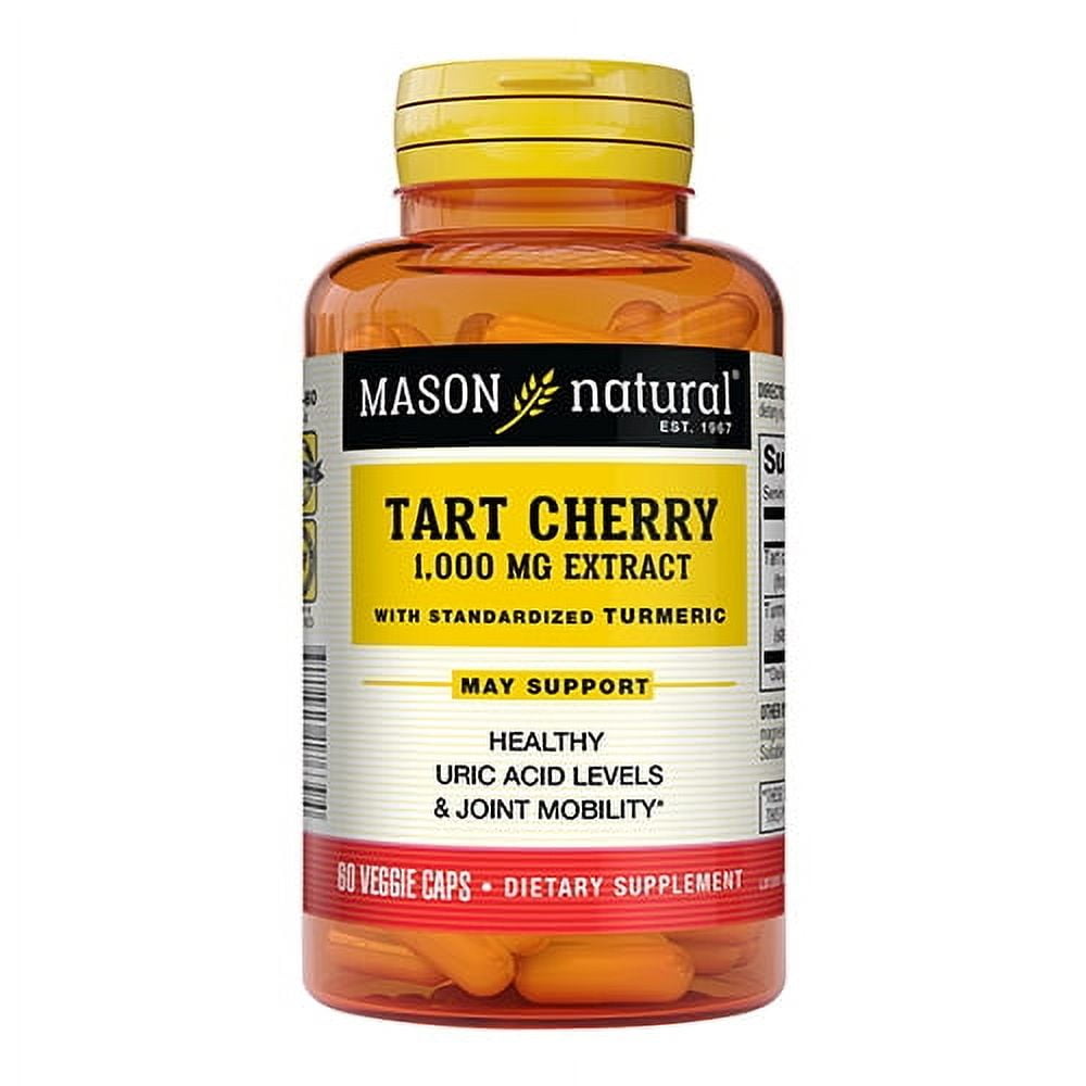 Mason Natural Tart Cherry 100 Mg Extract With Standardized Turmeric Capsules, 60 Ea, 3 Pack