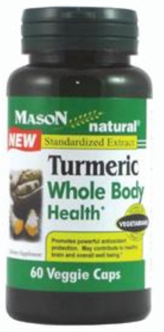 Mason Natural Turmeric Whole Body Health Veggie Caps 60 ea (Pack of 2)
