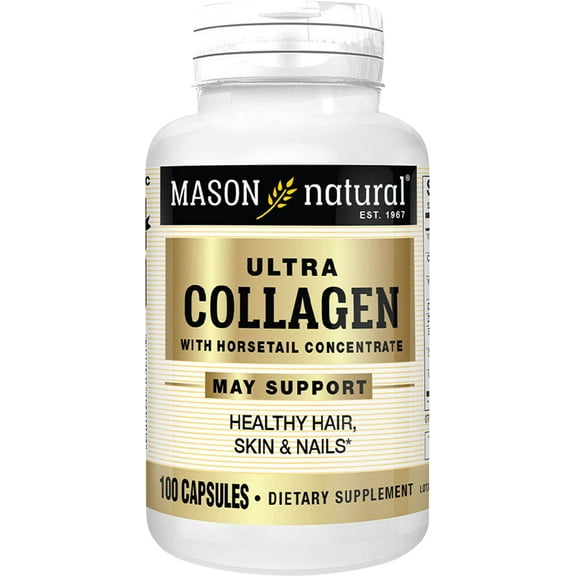 Mason Natural Ultra Collagen with Horsetail Concentrate - Supports Healthy Hair, Skin & Nails, Premium Beauty Supplement, 100 Capsules