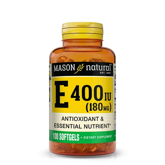 Mason Natural Vitamin 180 mg (400 IU) Antioxidant, Immune, Skin & Eyes, 100 Soft Gels