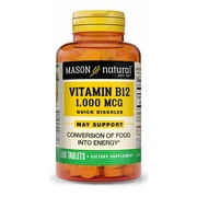 Mason Natural Vitamin B-12 Dissolves Under Tongue Tablets, 100 Count