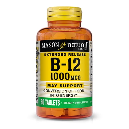 Mason Natural Vitamin B12 1000 mcg Extended Release - Conversion of Food into Energy*, May Support Nerve Function and Health*, 60 Tablets