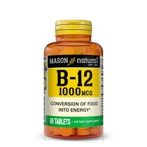 Mason Natural Vitamin B12 1000 mcg with Calcium - Healthy Conversion of Food into Energy, Supports Nerve Function and Health, 60 Tablets