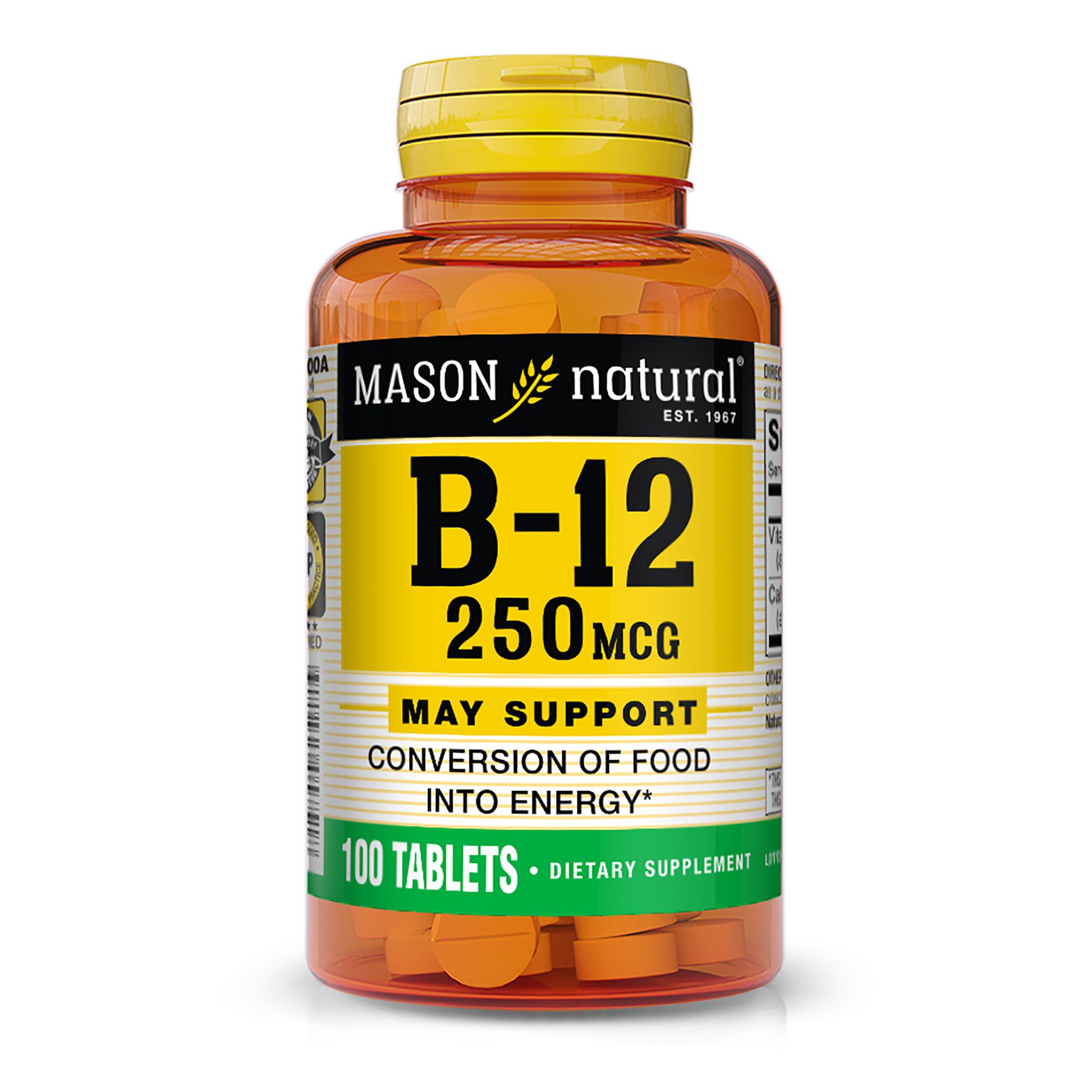 Mason Natural Vitamin B12 250 Mcg with Calcium Supports Nerve