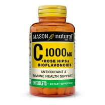 Mason Natural Vitamin C 1000 Mg Plus Rose Hips & Bioflavonoids Complex Dietary Supplement Tablets, Immune Support & Antioxidant, 90 Count