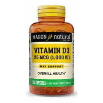 Mason Natural Vitamin D3 1000 IU Supports Overall Health, 120 Softgels