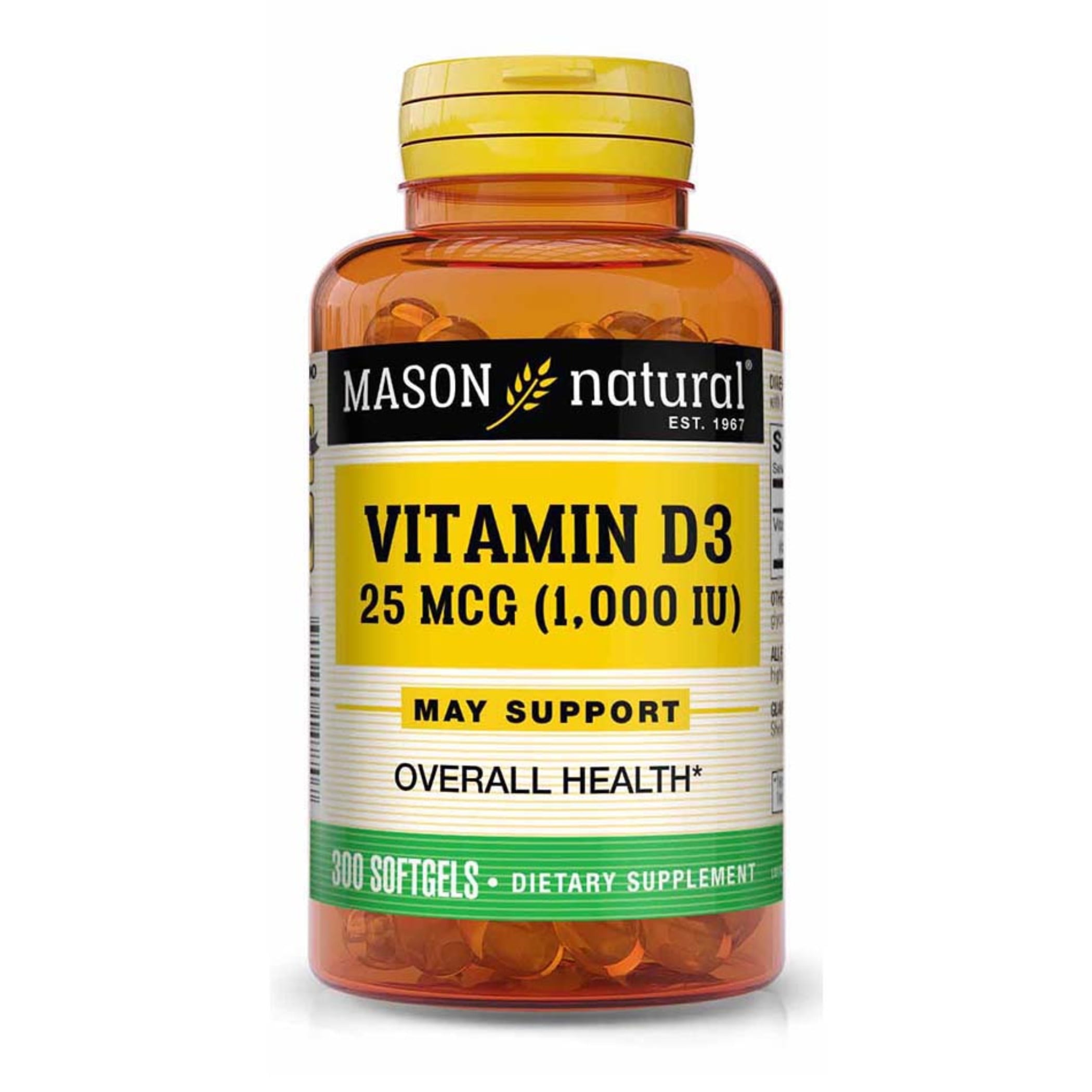 Mason Natural Vitamin D3 25 Mcg 1000 Iu Supports Overall Health