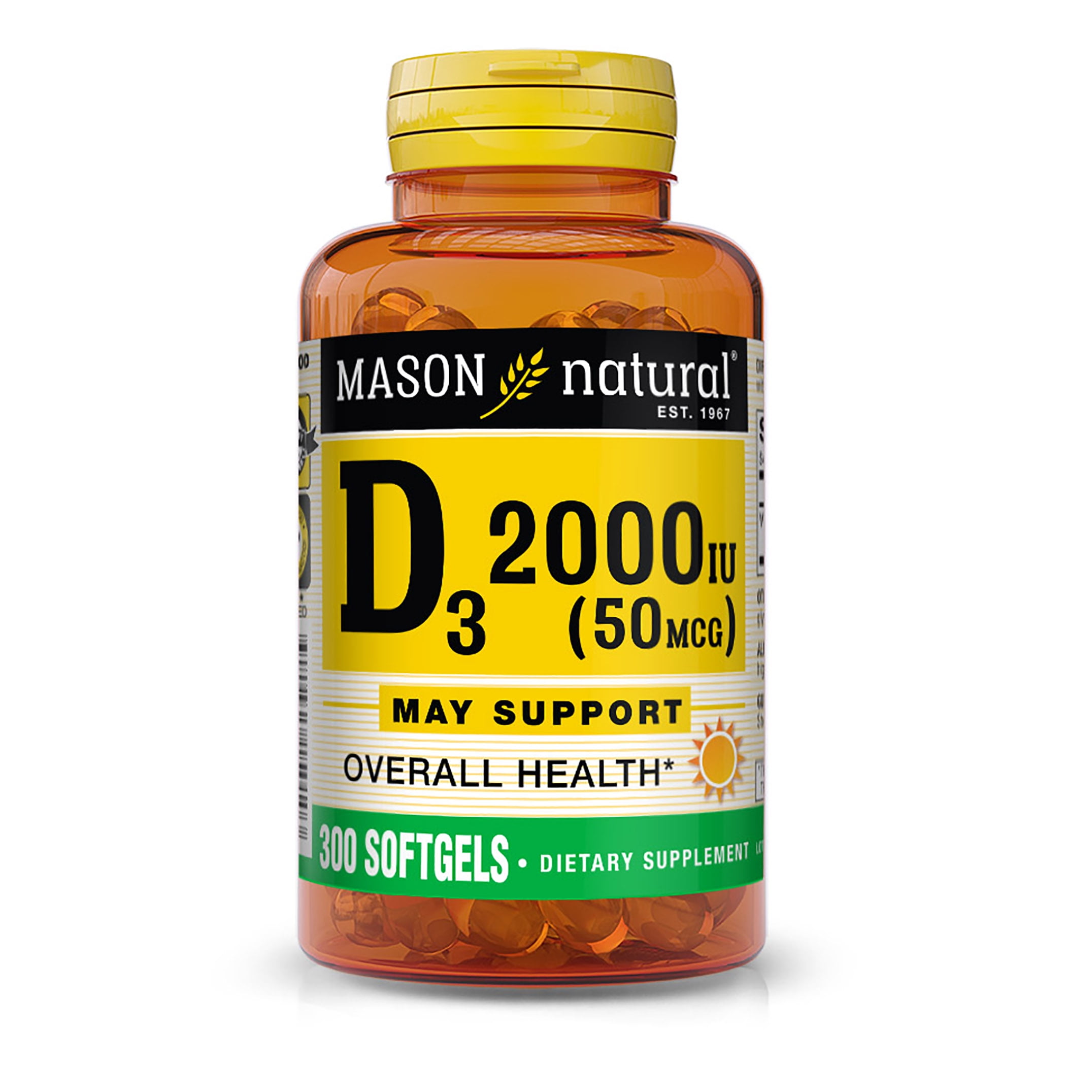 Mason Natural Vitamin D3 50 mcg (2000 IU) - Supports Overall Health ...