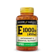 Mason Natural Vitamin E 450 mg 1,000 IU Antioxidant and Essential Nutrient, 50 Softgels