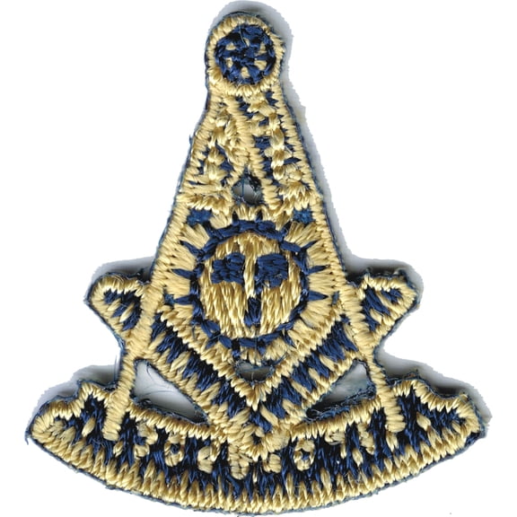 Mason Past Master Emblem Iron-On Patch [Gold - 1.5"]