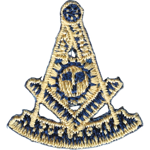 Mason Past Master Emblem Iron-On Patch [Gold - 1.5"]