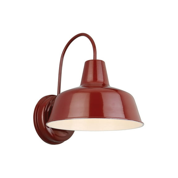 Design House Mason 8" Modern Farmhouse Indoor/Outdoor Wall Sconce, Rustic Red Finish