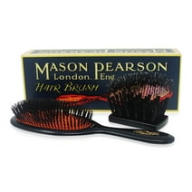 Mason Pearson 7" Oval Pure Boar Bristle Hair Brush with Small Extra Hair Brush, Black, 2 Piece