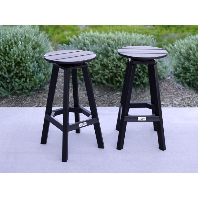 Mason Round Swivel Bar Stool, Black (Set of 2)