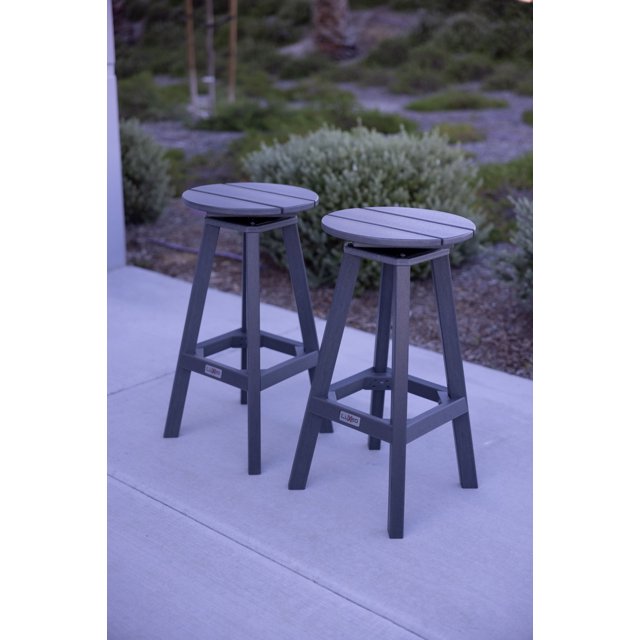 Mason Round Swivel Bar Stool, Gray (Set of 2)