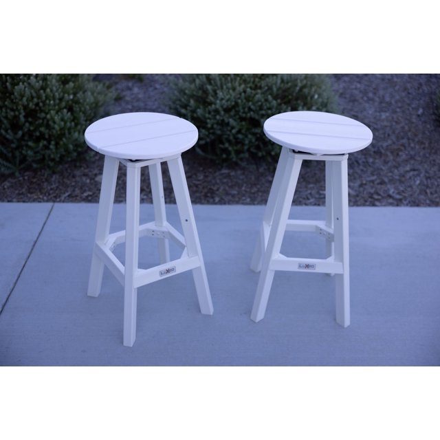 Mason Round Swivel Bar Stool, White (Set of 2)