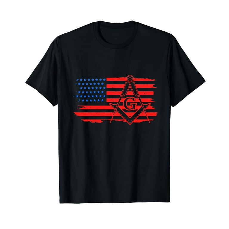Masonic Shirt Distressed Flag Square & Compass Freemason Masonic Shirt Distressed Flag Square & Compass Freemason