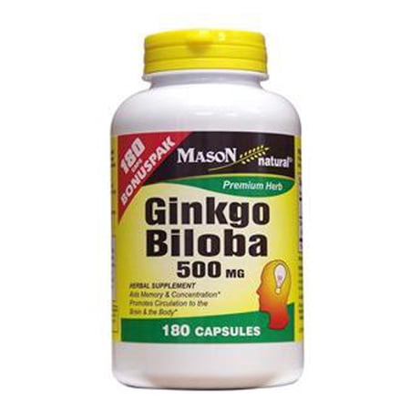 Mason Vitamins Ginkgo Biloba 500mg Capsules, 180 Ct