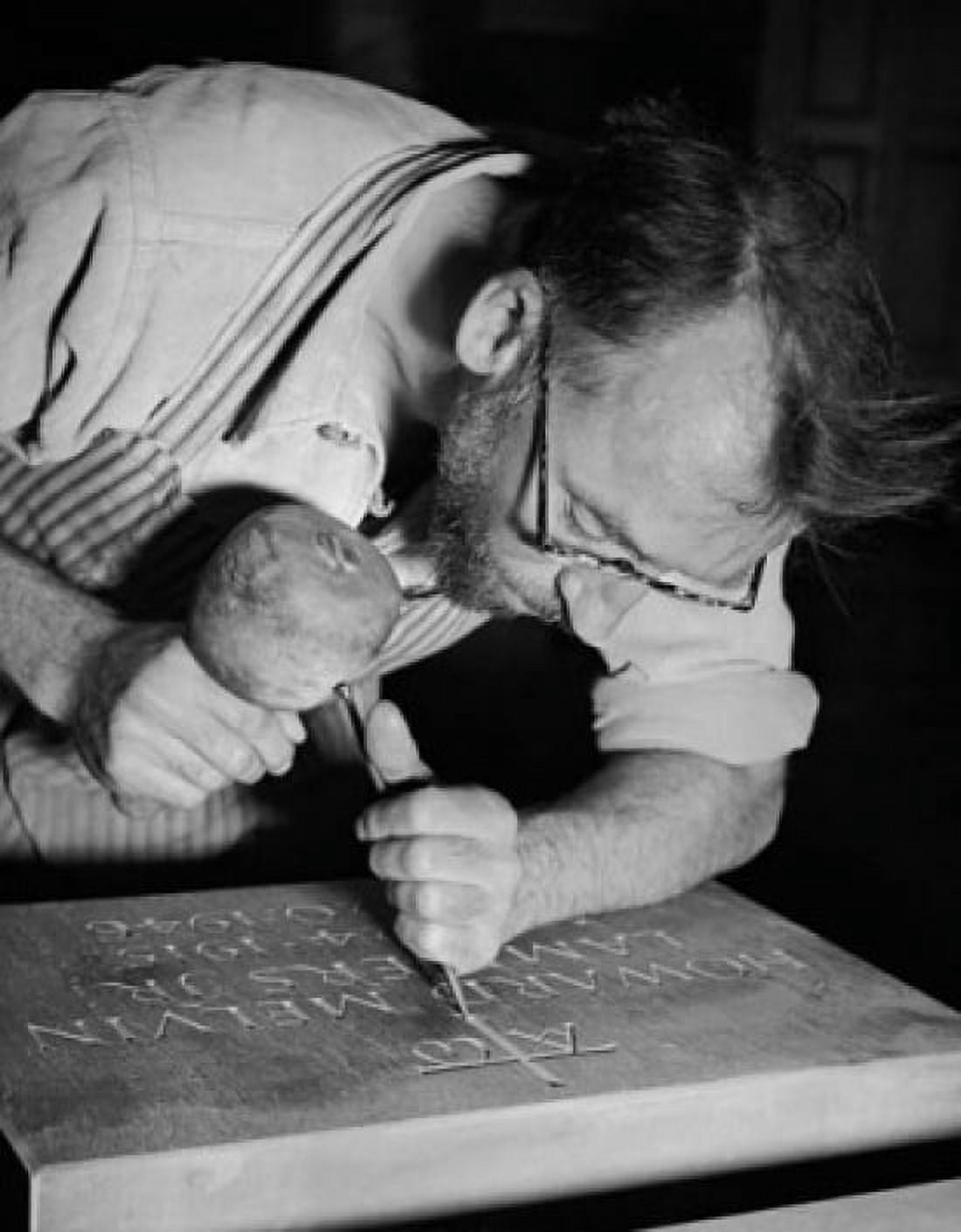 Mason working on a plaque Newport Rhode Island USA Canvas Art - (18 x 24)