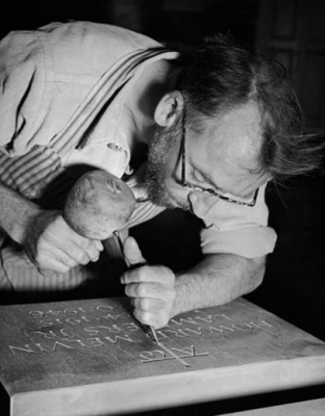 Mason working on a plaque Newport Rhode Island USA Canvas Art - (24 x 36)
